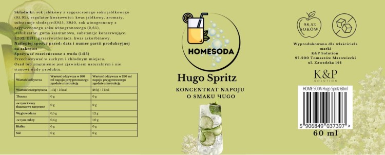 Hugo Spritz 60ml etykieta